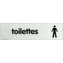 Plaquette Toilettes avec figurine homme - Plexiglas argent 170x45mm - 4322193 0
