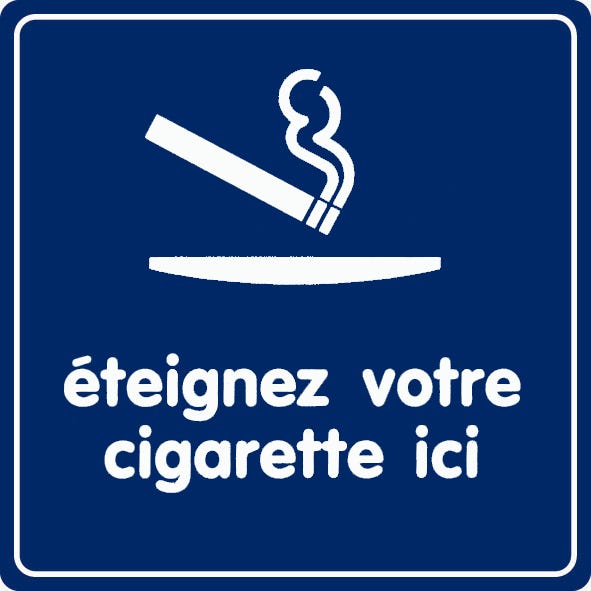 Plaquette de porte Eteignez votre cigarette ici - Plexiglas couleur 90x90mm - 4033853 0