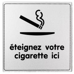 Plaquette Eteignez votre cigarette ici - Plexiglas argent 90x90mm - 4330167 0