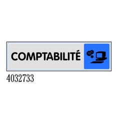 Plaquette de porte Comptabilité - Plexiglas couleur 170x45mm - 4032733 0