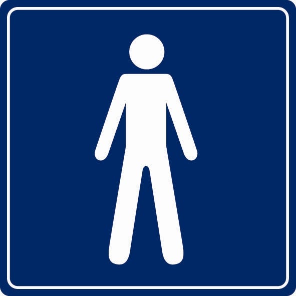Plaquette de porte Toilettes hommes - Plexiglas couleur 90x90mm - 4033945 0