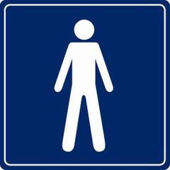 Plaquette de porte Toilettes hommes - Plexiglas couleur 90x90mm - 4033945 0