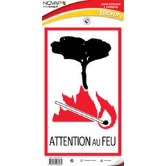 Panneau Attention au feu - Vinyle adhésif 330x200mm - 4036069 0