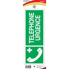 Panneau Téléphone d'urgence avec logo - Vinyle adhésif 330x120mm - 4230429 0