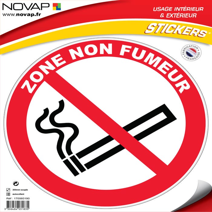 Panneau Zone non fumeur - Vinyle adhésif Ø300mm - 4031835 0