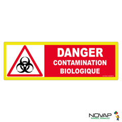 Panneau Danger contamination biologique - haute visibilité - 450x150mm - 4090788 0
