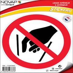 Panneau Ne pas mettre les mains - Vinyle adhésif Ø180mm - 4233376 0