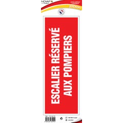 Panneau Escalier réservé aux pompiers - Vinyle adhésif 330x120mm - 4035994 0