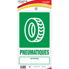 Panneau Dechets pneumatiques - Vinyle adhésif 330x200mm - 4000800 0