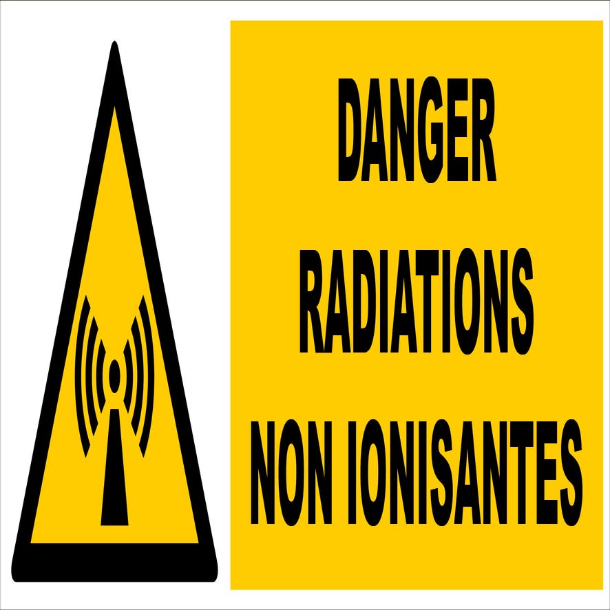 Panneau Danger radiations non ioinisantes - Rigide 450x150mm - 4030784 0