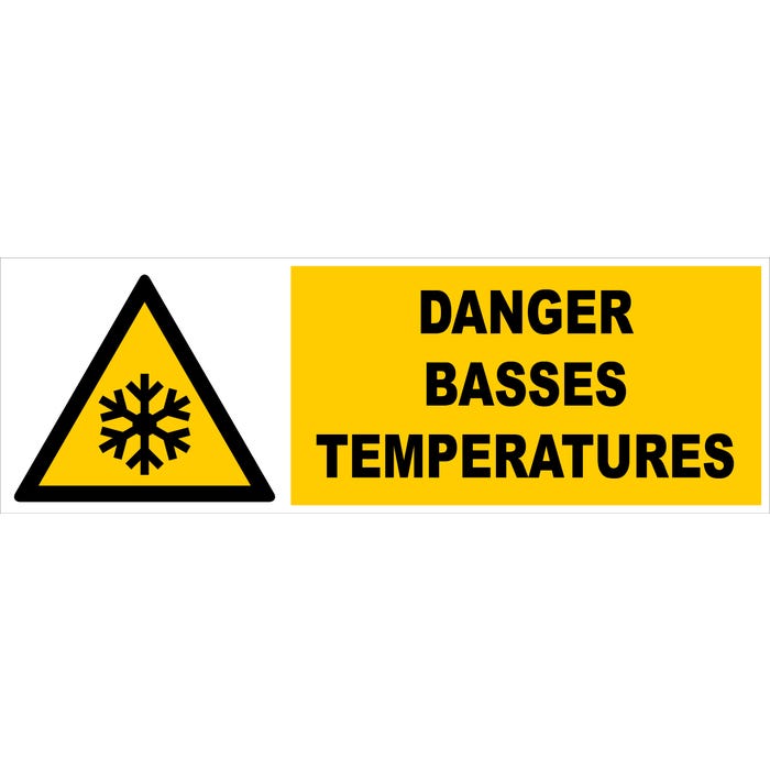 Panneau Danger basse température - Rigide 450x150mm - 4030814 0
