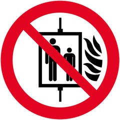 Panneau Interdiction d'utiliser l'ascenseur en cas d'incendie - Rigide Ø300mm - 4064321 0