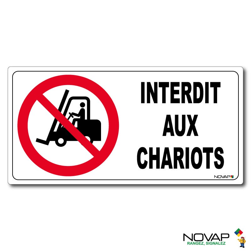 Panneau Interdit aux chariot - Rigide 960x480mm - 4000343 0