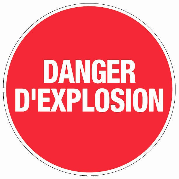 Panneau Danger d'explosion - Rigide Ø300mm - 4061139 0