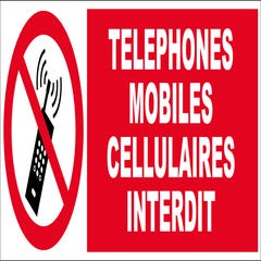 Panneau Téléphones mobiles interdits - Rigide 450x150mm - 4030593 0