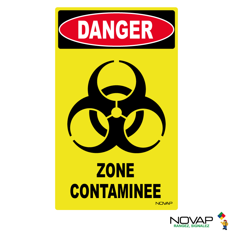 Panneau Danger Zone Contaminée - haute visibilité - 200x330mm - 4090849 0