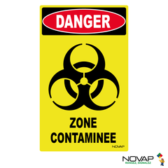 Panneau Danger Zone Contaminée - haute visibilité - 200x330mm - 4090849 0