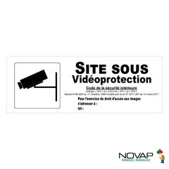 Panneau Site sous vidéoprotection avec pictogramme - Rigide 330x120mm - 4140896 0