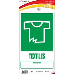 Panneau Dechets textiles - Vinyle adhésif 330x200mm - 4000787 0