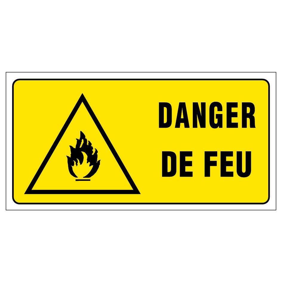Panneau Danger de feu - Rigide 960x480mm - 4000411 0