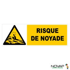 Panneau Risque de noyade - Rigide 450x150mm - 4060989 0