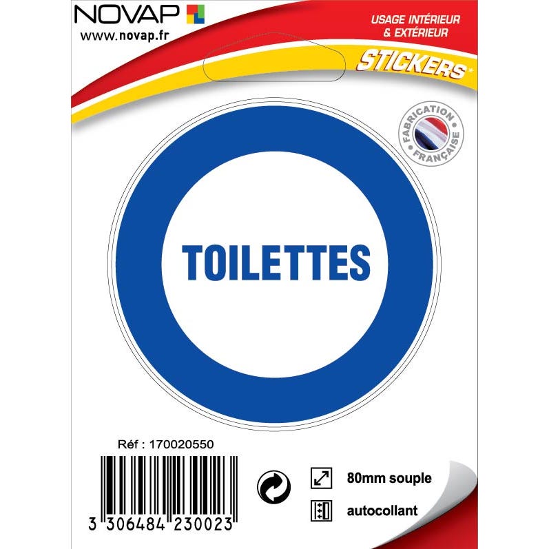 Panneau Toilettes - Vinyle adhésif Ø80mm - 4230023 0