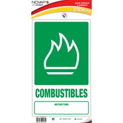 Panneau Dechets combustibles - Vinyle adhésif 330x200mm - 4000855 0