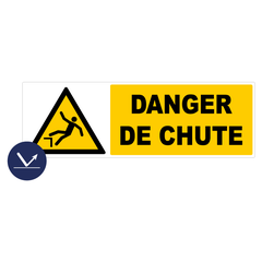 Panneau Danger de chute - Rétroréfléchissant Classe 1 - 450x150mm - 4037615 0
