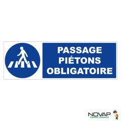 Panneau Passage piétons obligatoire - Rigide 450x150mm - 4061566 0