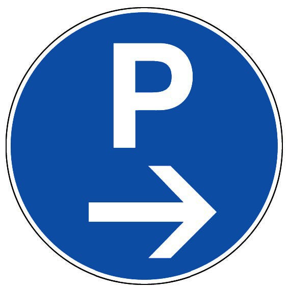 Panneau Parking (flèche droite) - Rigide Ø300mm - 4061306 0
