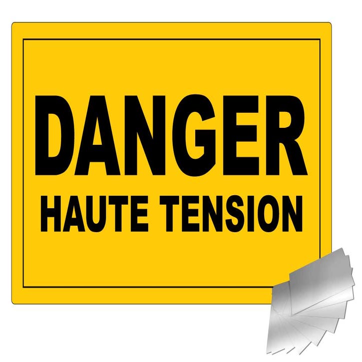 Panneau Danger haute tension- Alu 330x200mm - 4010687 0