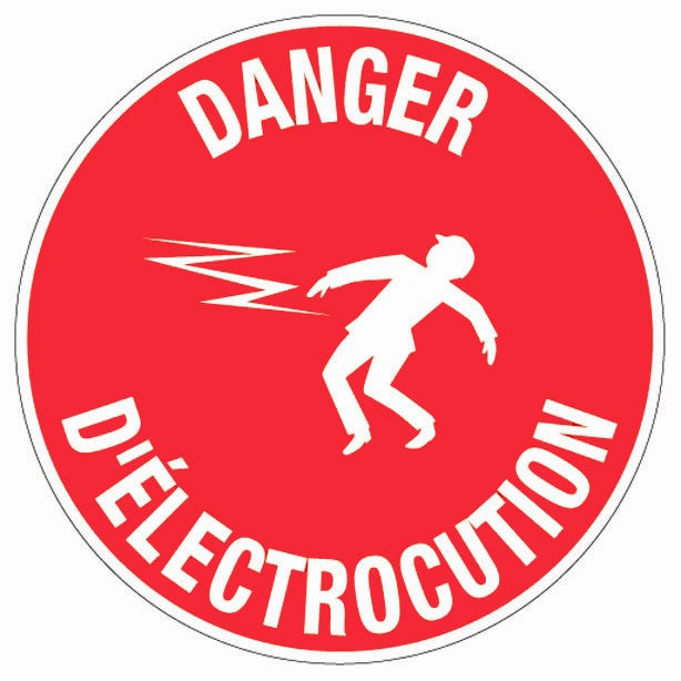 Panneau Danger éléctrocution - Rigide Ø300mm - 4061122 0