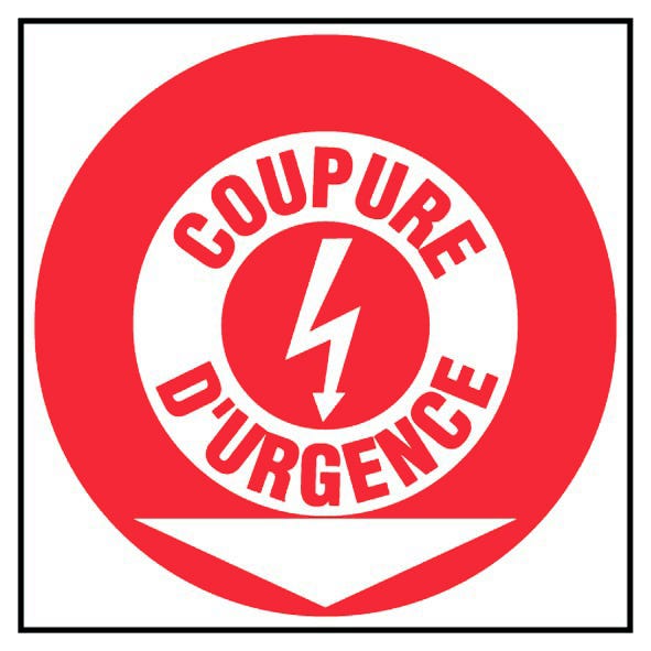 Panneau Coupure d'urgence - Rigide 200x200mm - 4034751 0