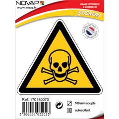 Panneau Danger matières toxiques - Adhésif Triangle 100mm - 4032023 0