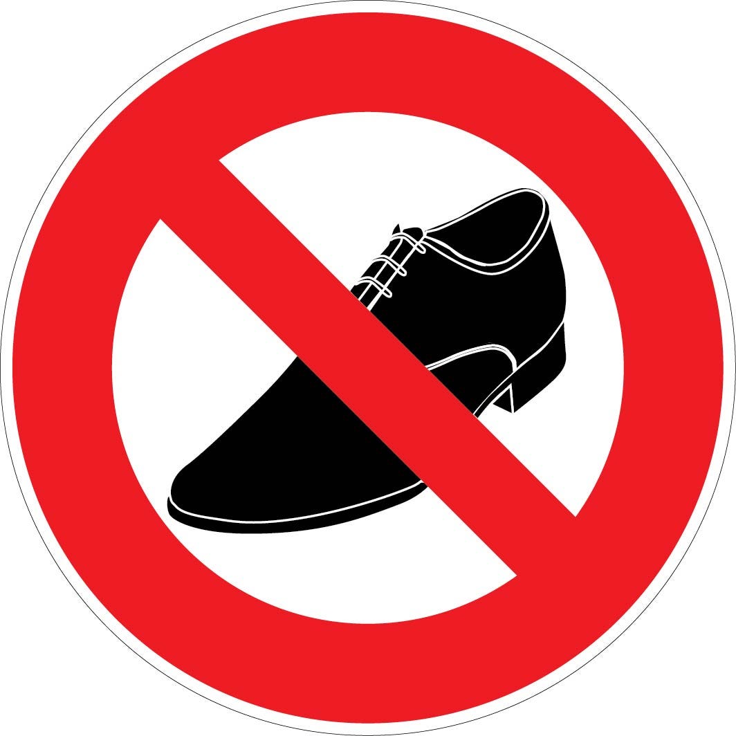 Panneau Interdit aux chaussures de ville - Rigide Ø180mm - 4041391 0