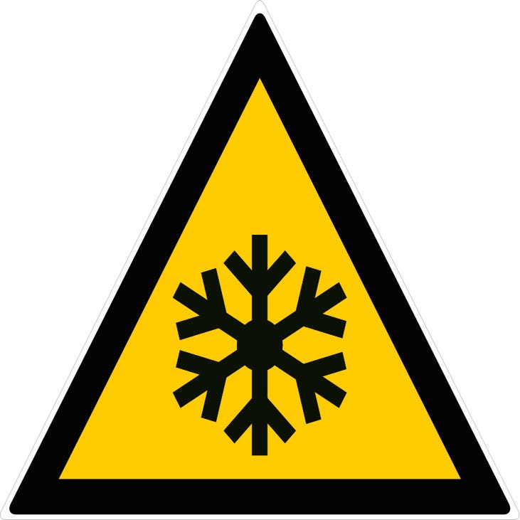 Panneau Danger basse température - Rigide Triangle 300mm - 4200149 0