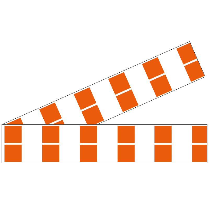 Lot 2 bandes 52mm x 1m - Double carrés Orange - 4640761 0