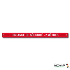 Bande Distance de sécurité - 2 mètres - Rouge - spécial sol - 1000x70 mm - 4008400 0