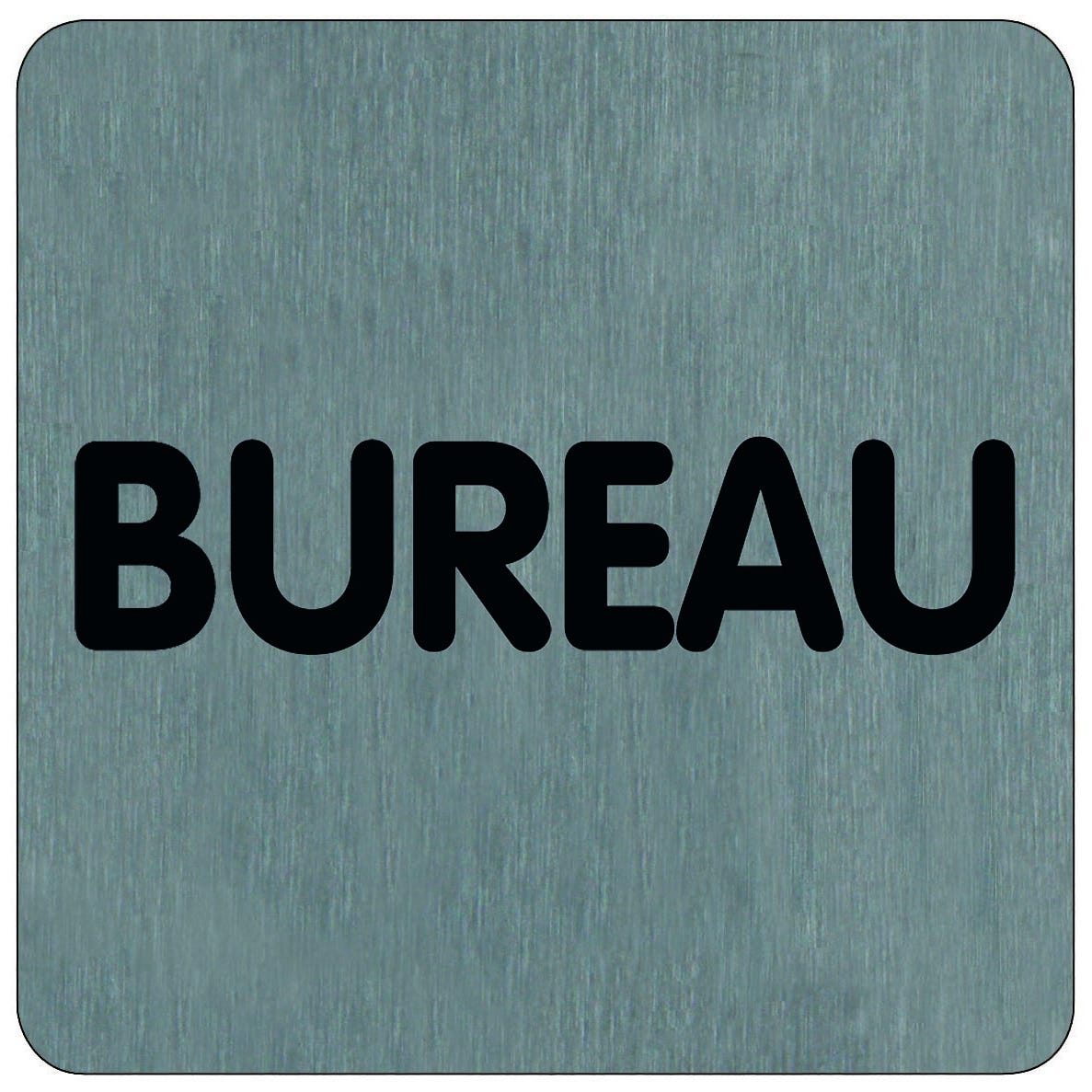 Plaque de porte Bureau (texte) - Aluminium brosse 100x100mm - 4384238 0