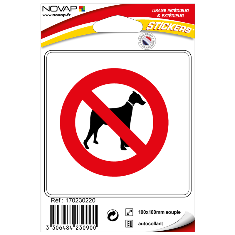 Stickers adhésif - Interdit aux chiens - 4230900 0