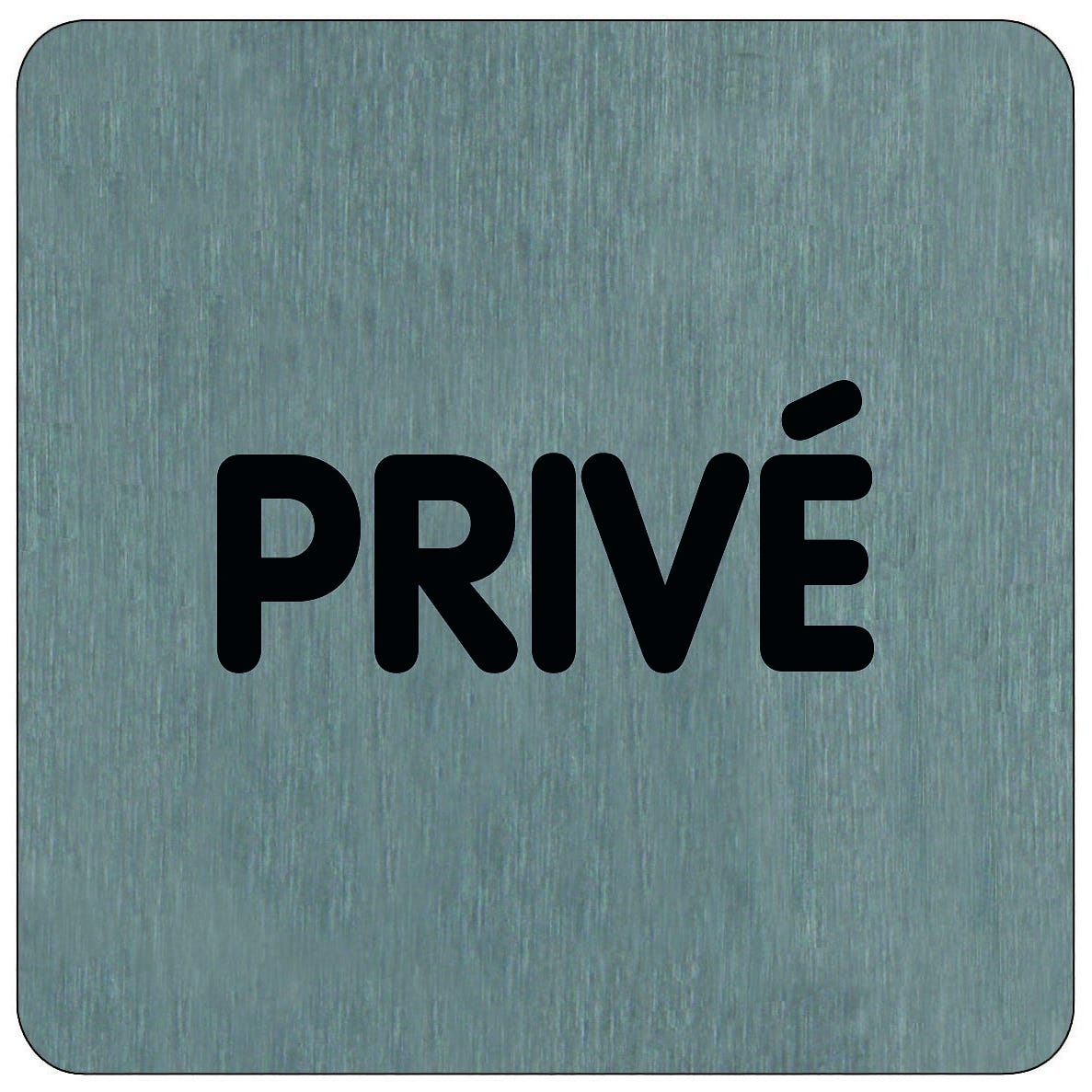 Plaque de porte Privé - Aluminium brosse 100x100mm - 4384221 0