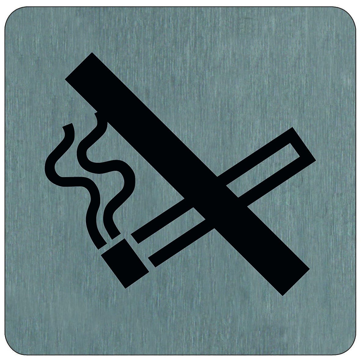 Plaque de porte Zone non fumeurs - Aluminium brosse 100x100mm - 4384160 0