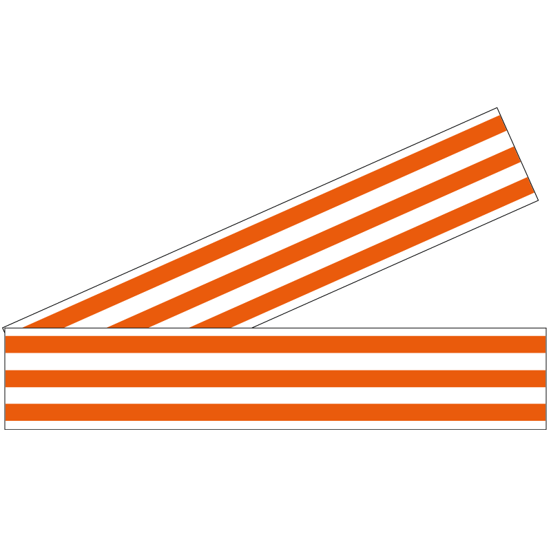 Lot 2 bandes 52mm x 1m - Lignes parallèles Orange - 4641461 0