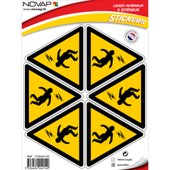Planche 6 Stickers Triangle 100mm - Danger électrocution - 4242149 0