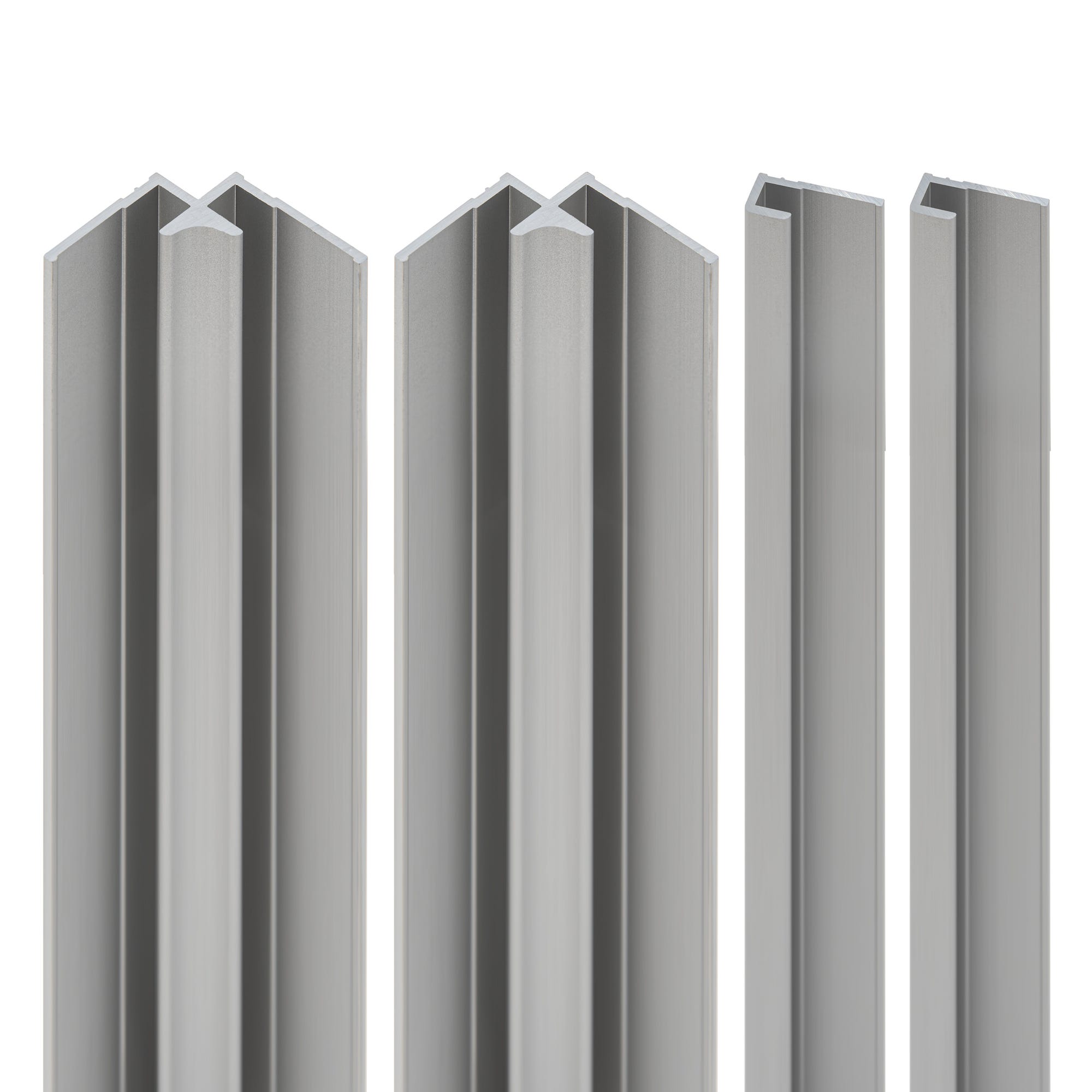 Schulte Pack de 2 profilés de finition + 2 Profilé d'angle pour panneaux muraux de douche, 210 cm, DécoDesign, Alu-argenté 0