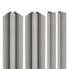 Schulte Pack de 2 profilés de finition + 2 Profilé d'angle pour panneaux muraux de douche, 210 cm, DécoDesign, Alu-argenté 0