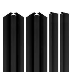 Schulte Pack de 2 profilés de finition + 2 Profilé d'angle pour panneaux muraux de douche, 255 cm, DécoDesign, Noir 0