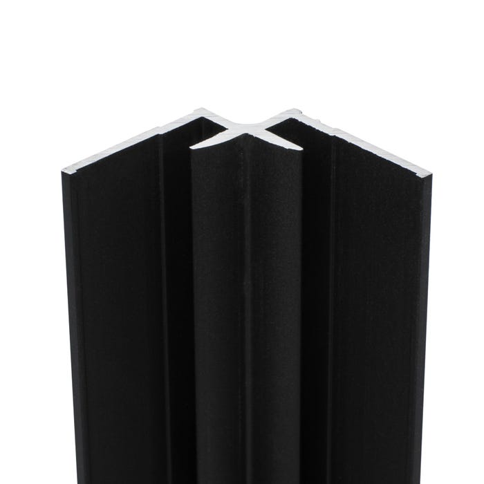 Schulte Pack de 2 profilés de finition + 2 Profilé d'angle pour panneaux muraux de douche, 255 cm, DécoDesign, Noir 2