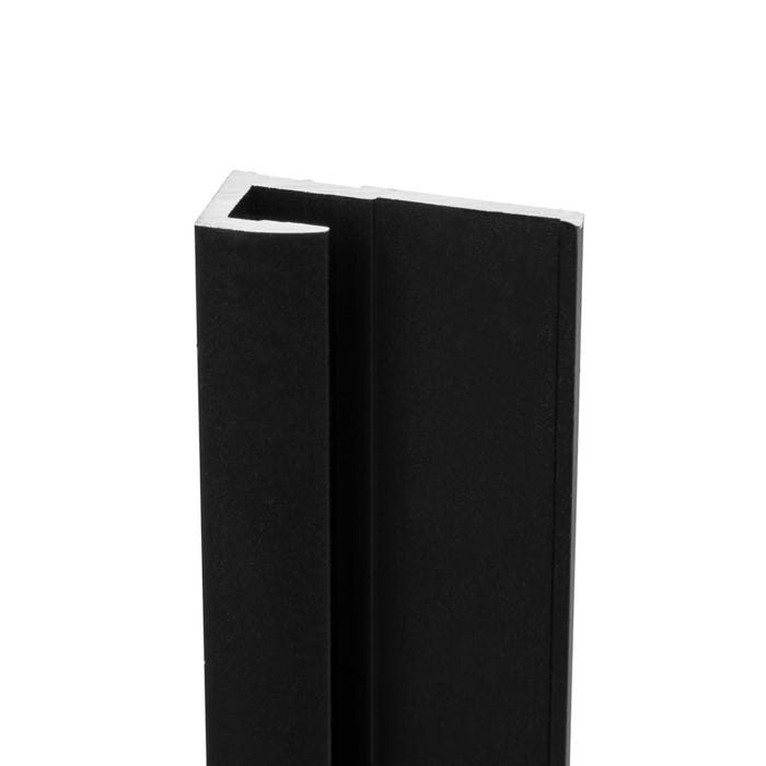 Schulte Pack de 2 profilés de finition + 2 Profilé d'angle pour panneaux muraux de douche, 255 cm, DécoDesign, Noir 1