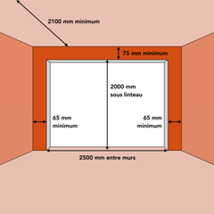 Porte de garage basculante grise l.250 x H.200 cm x Ep.20 mm 2